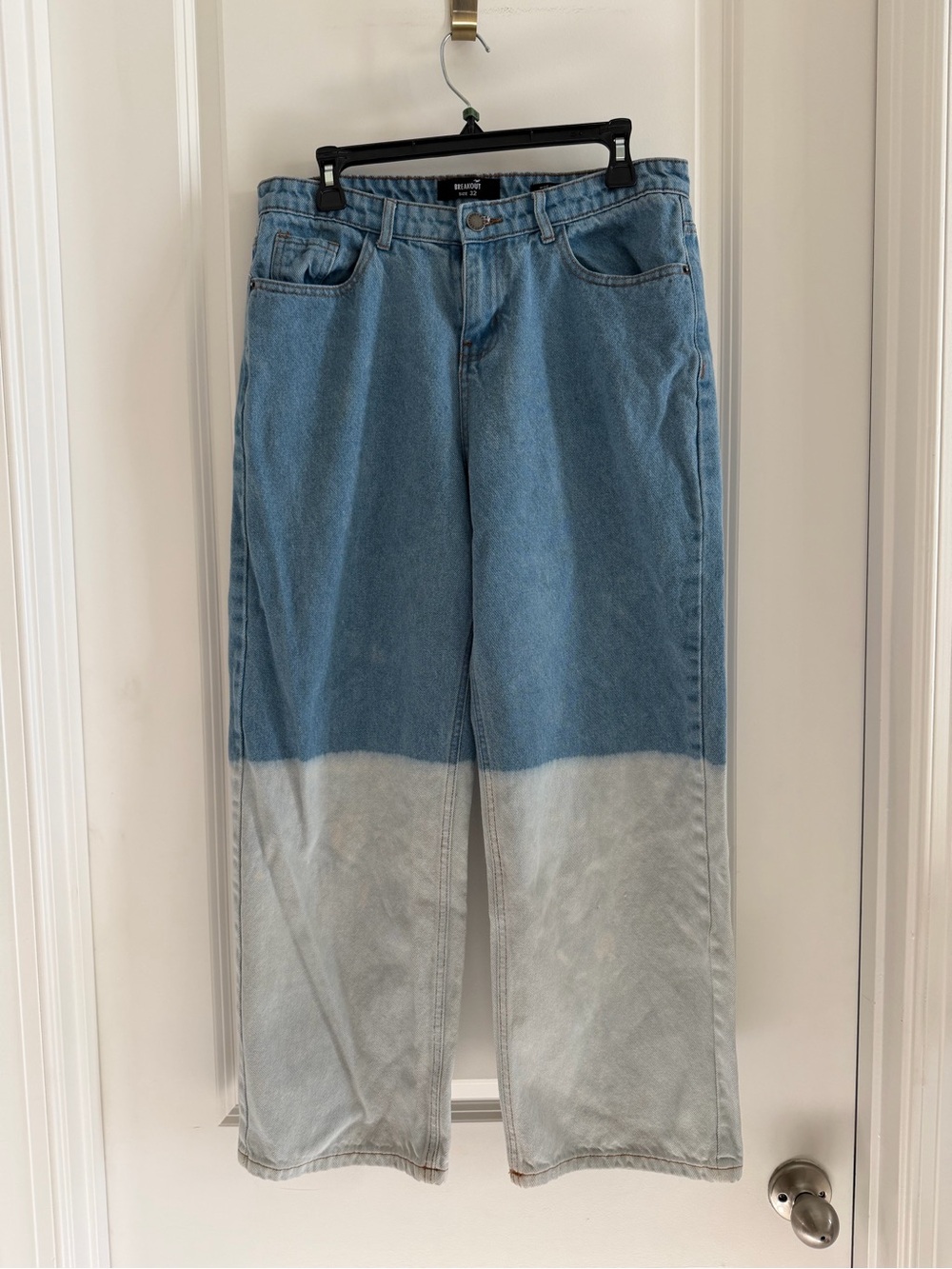 Two-Tone Blue Wide Leg Jeans